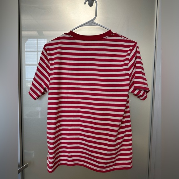 Polo Ralph Lauren T Shirt Medium Pink White Stripe V Neck large - Picture 4 of 4
